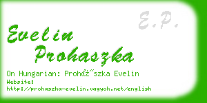 evelin prohaszka business card